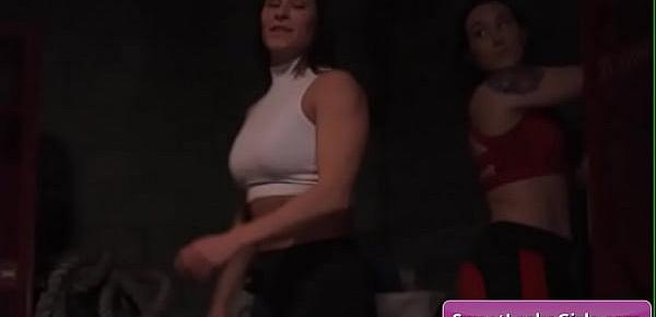 trendsNaughty lesbian girls Ariel X, Sinn Sage enjoy wrestling in the ring hardcore style